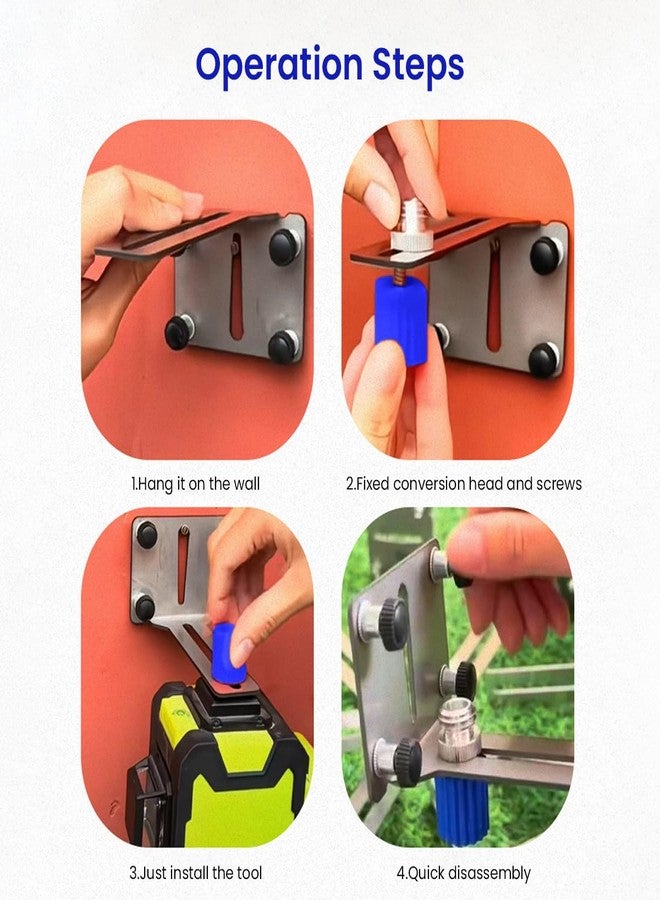 Serplex حامل جداري قابل للتعديل لمستوى الليزر من سيربلكس®، حامل تثبيت عالمي بقطر 1/4 بوصة، يناسب معظم مستويات الليزر الخطية، حامل جداري من الفولاذ المقاوم للصدأ، دعامة جدارية لمعظم مستويات الليزر - Image 4